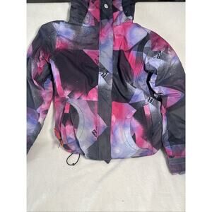 Roxy Jetty JK Winter Ski Jacket Womens S Pink Black Snowboard Ski- EUC